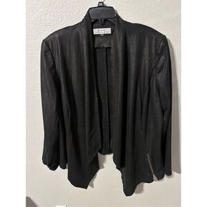 ❤️Tahari Women’s Plus Faux Leather Waterfall Jacket